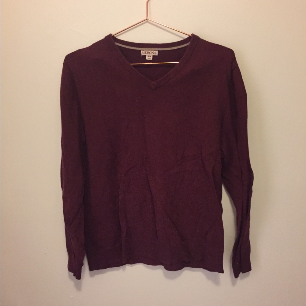 Maroon Merona V-Neck Sweater, Medium